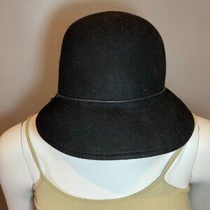 Nine West Women's Black 100% Wool Cloche